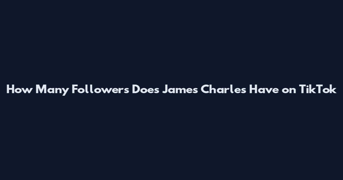 How Many Followers Does James Charles Have on TikTok