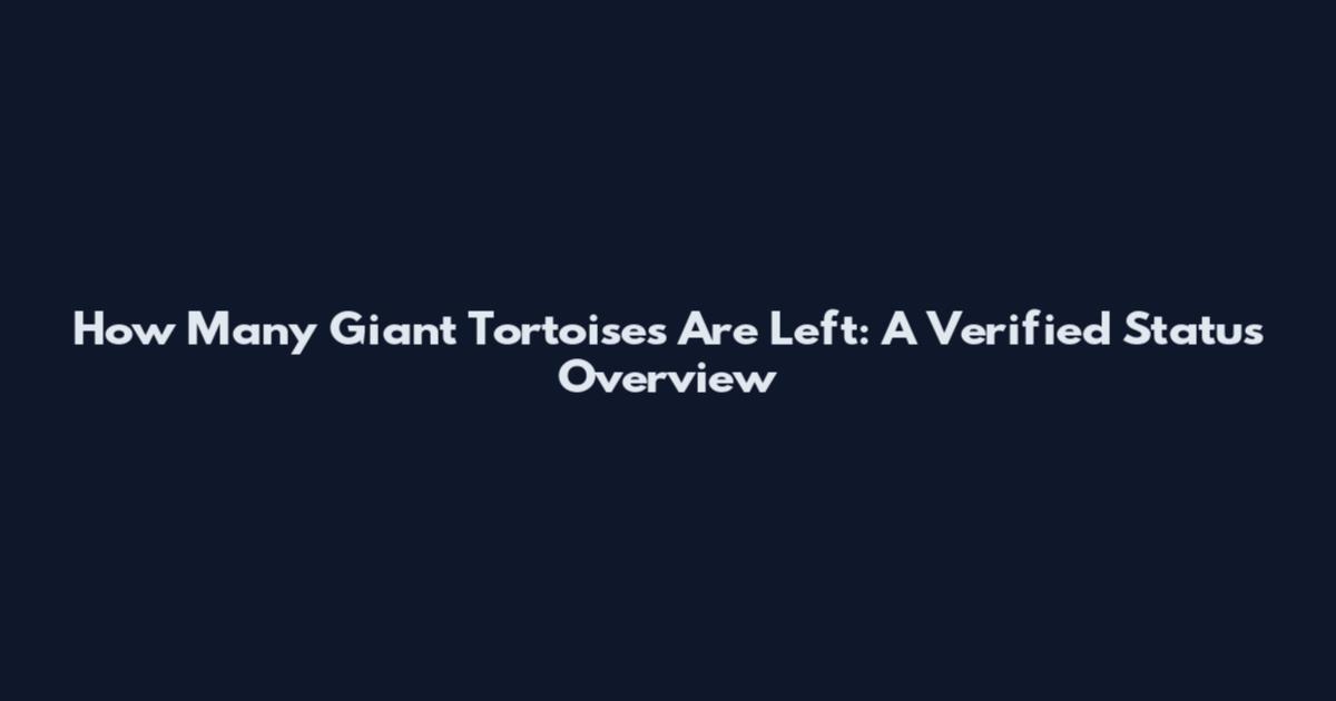 How Many Giant Tortoises Are Left: A Verified Status Overview
