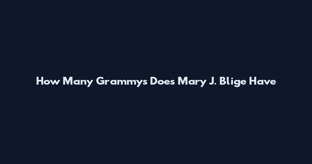 How Many Grammys Does Mary J. Blige Have