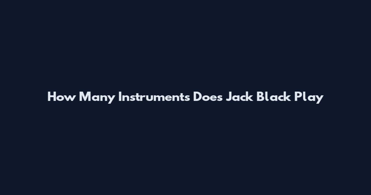How Many Instruments Does Jack Black Play