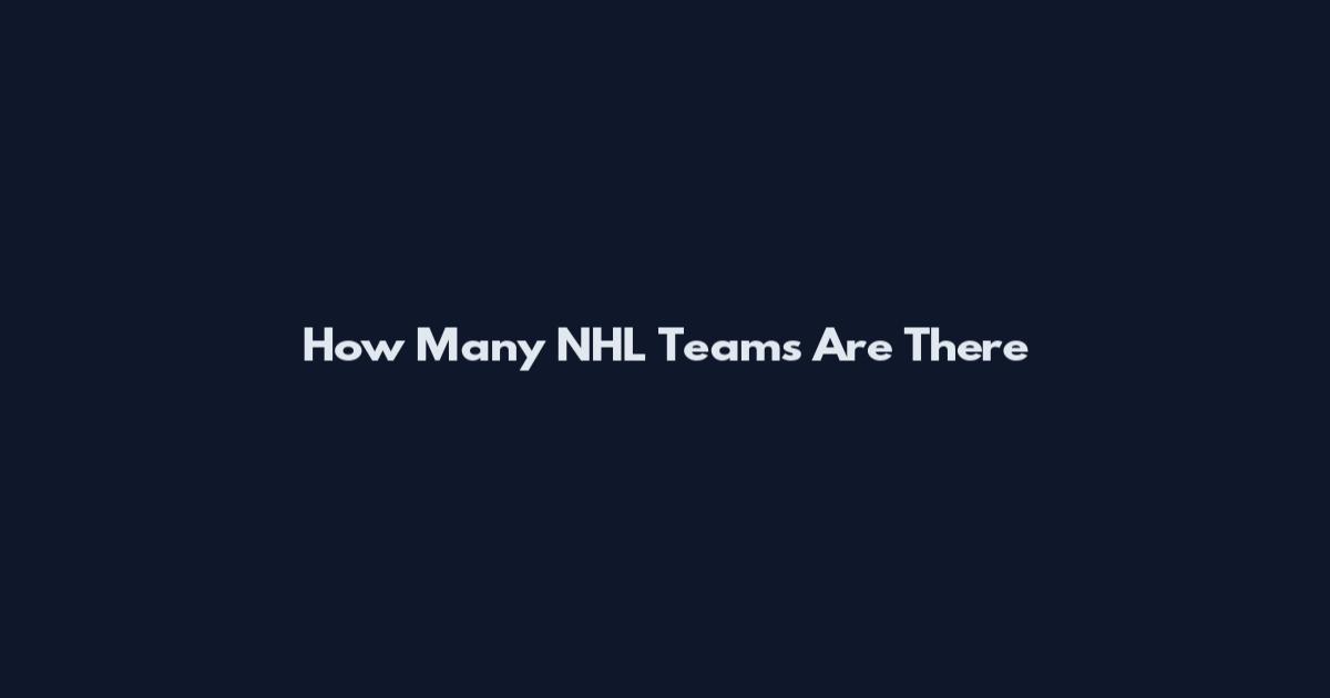 How Many NHL Teams Are There