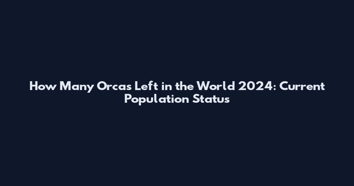 How Many Orcas Left in the World 2024: Current Population Status