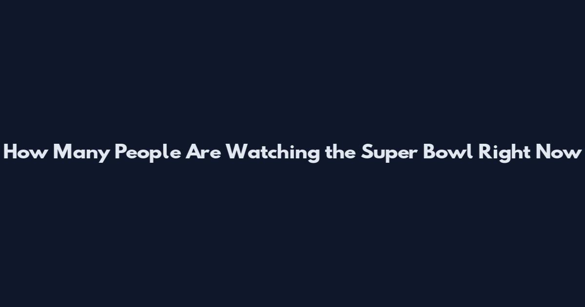 How Many People Are Watching the Super Bowl Right Now