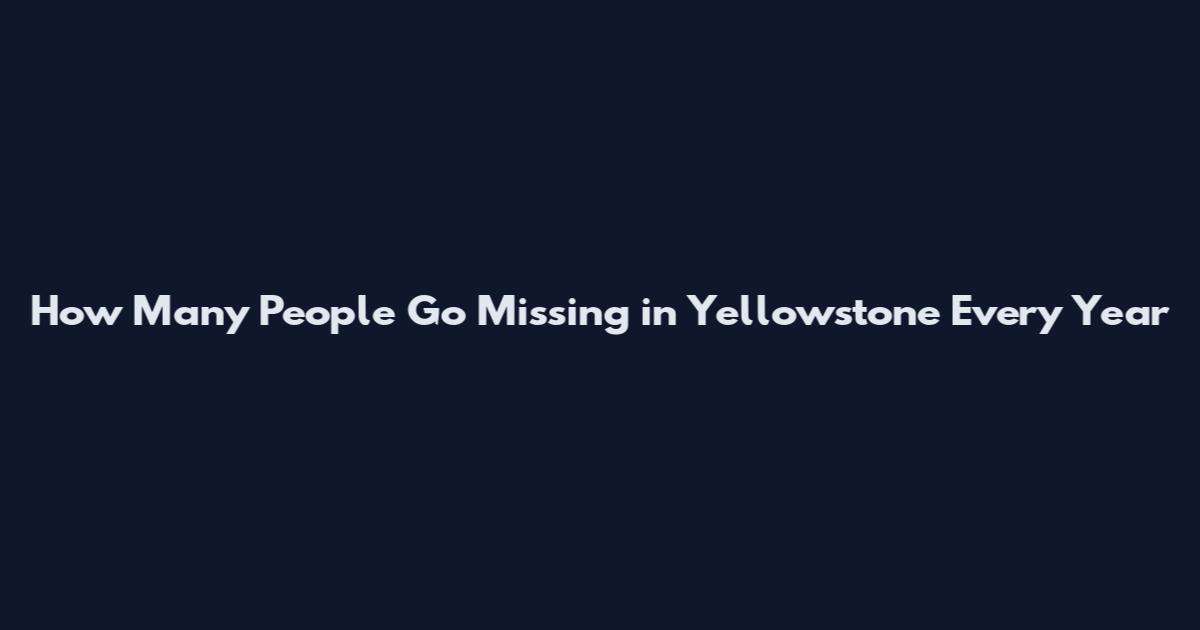 How Many People Go Missing in Yellowstone Every Year