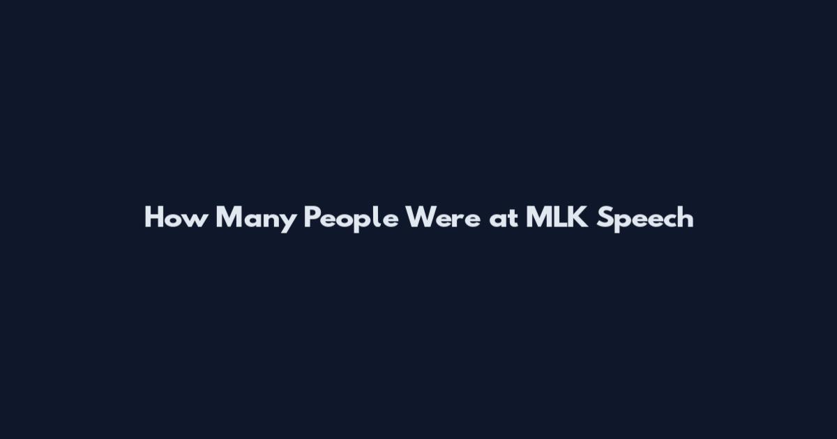 How Many People Were at MLK Speech