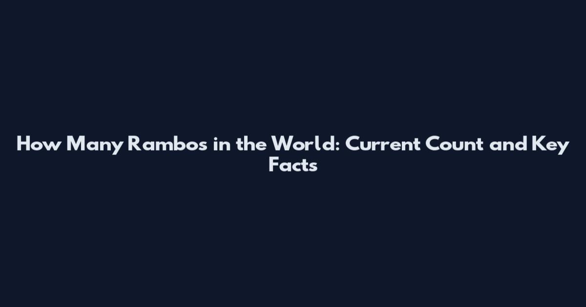 How Many Rambos in the World: Current Count and Key Facts