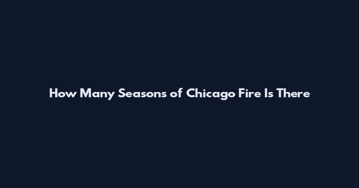 How Many Seasons of Chicago Fire Is There