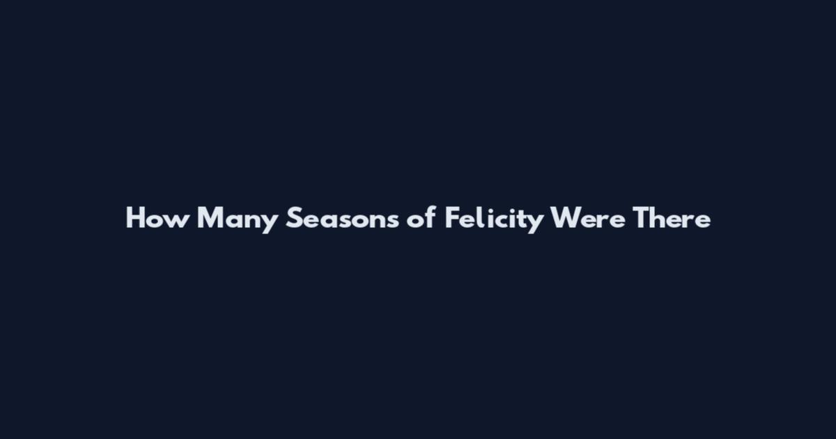How Many Seasons of Felicity Were There