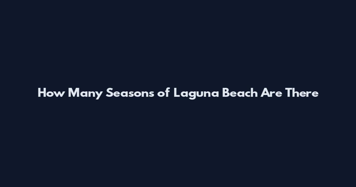 How Many Seasons of Laguna Beach Are There