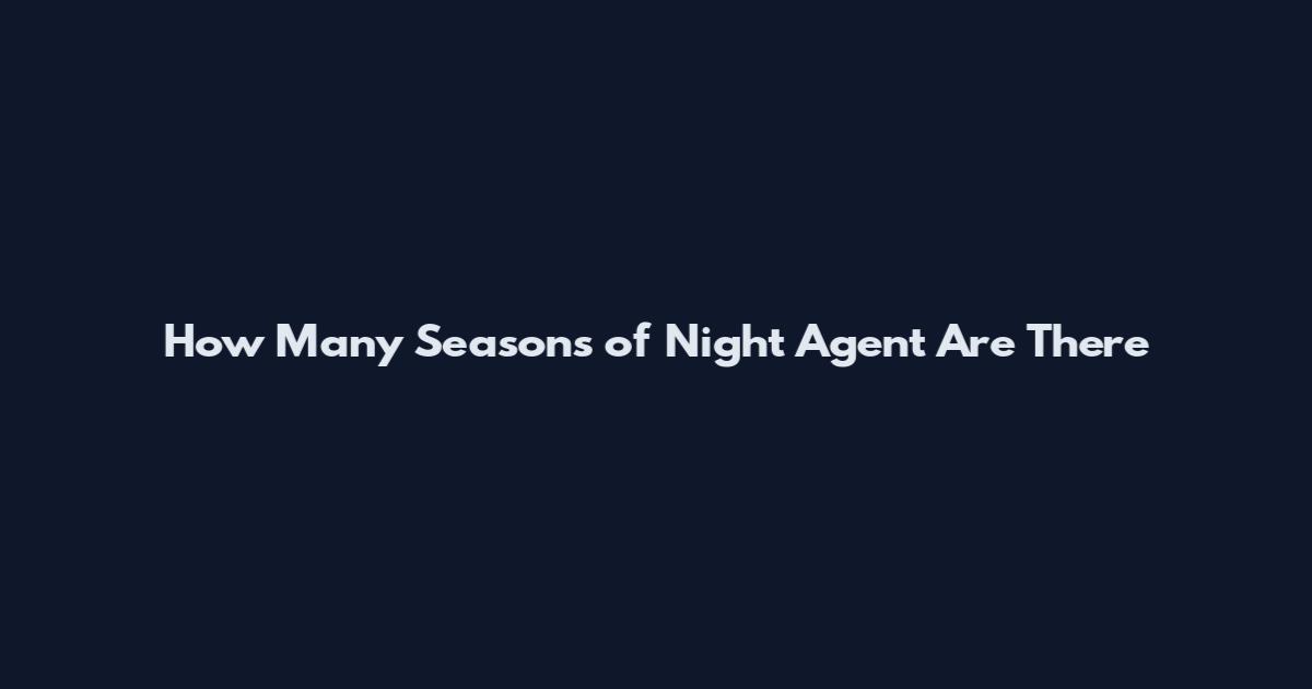 How Many Seasons of Night Agent Are There