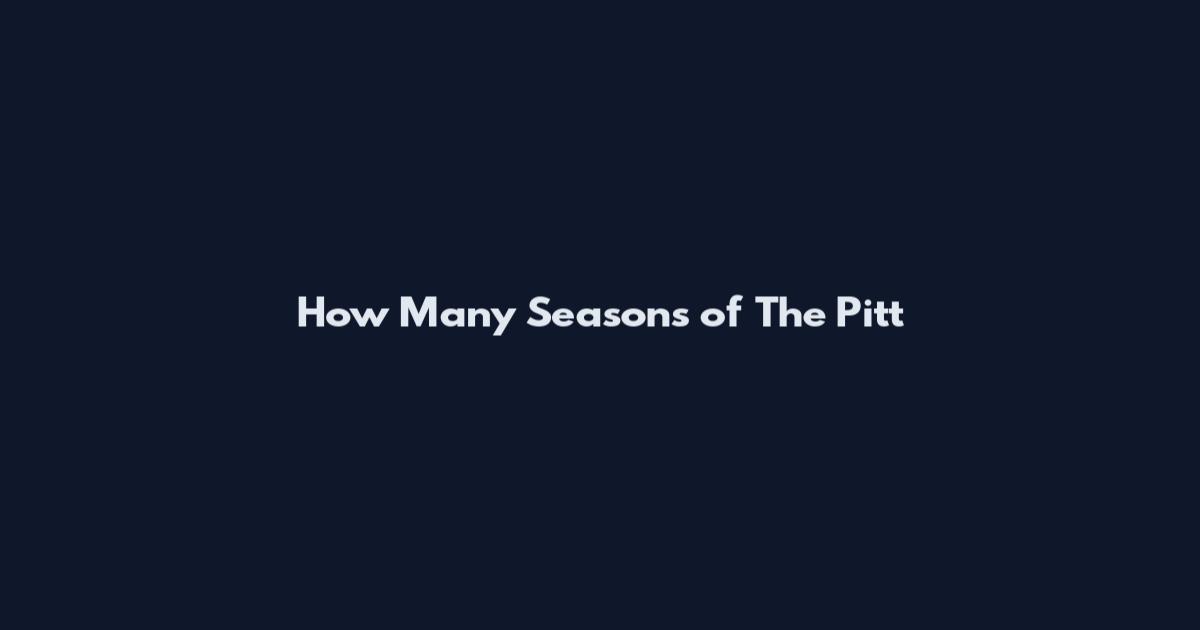 How Many Seasons of The Pitt