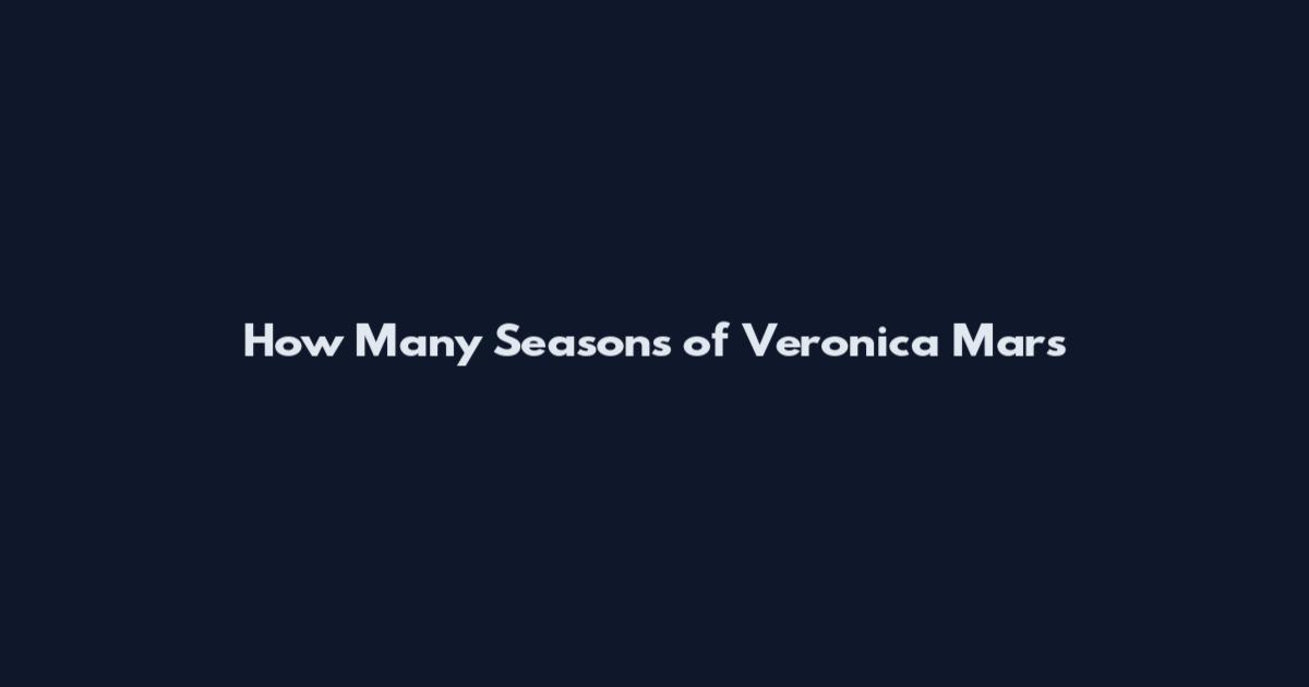 How Many Seasons of Veronica Mars