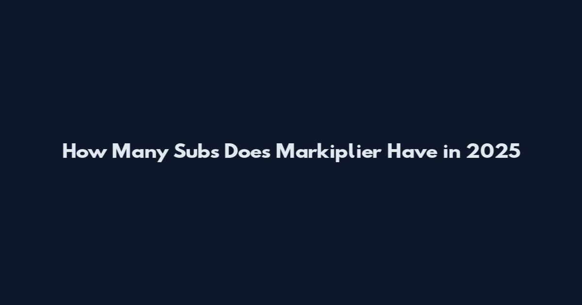 How Many Subs Does Markiplier Have in 2025