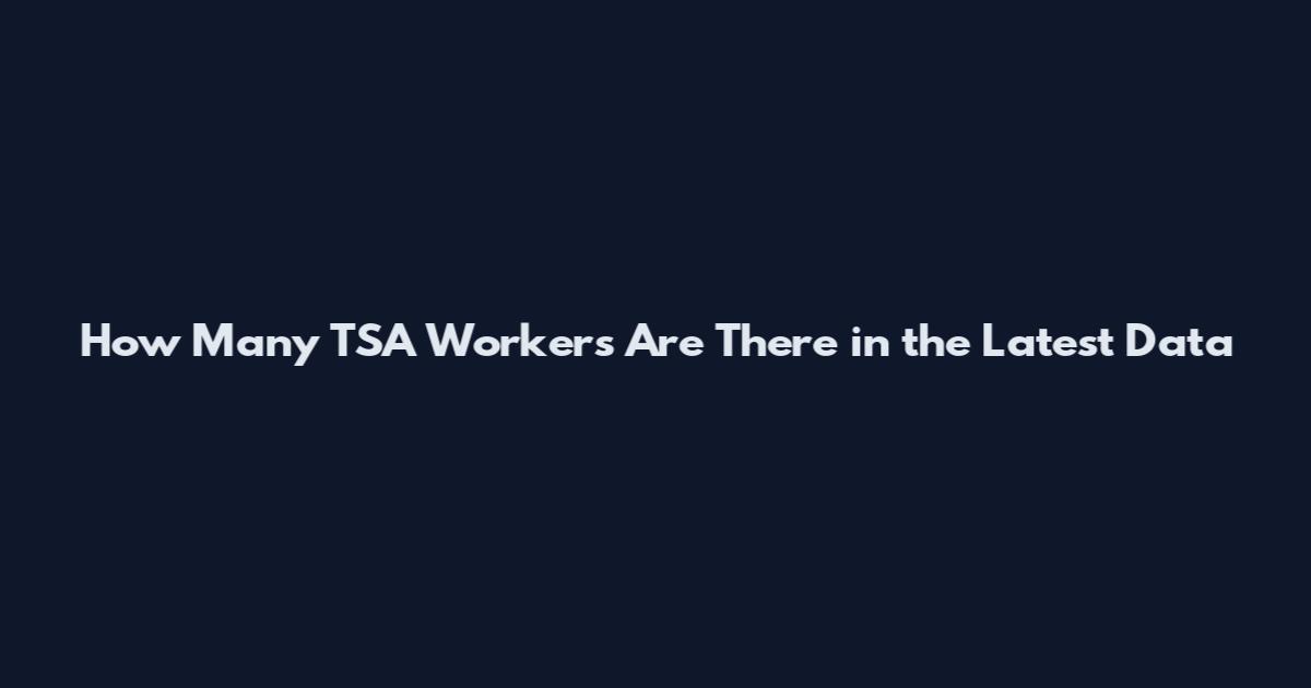 How Many TSA Workers Are There in the Latest Data