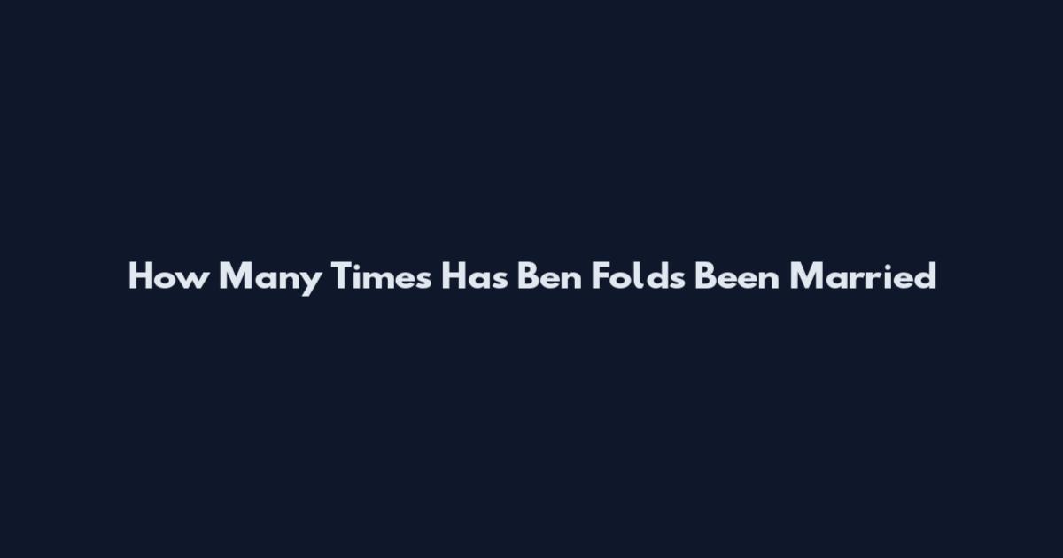 How Many Times Has Ben Folds Been Married