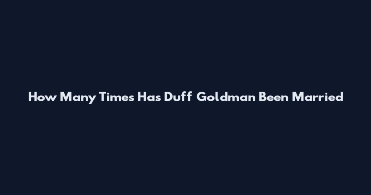 How Many Times Has Duff Goldman Been Married