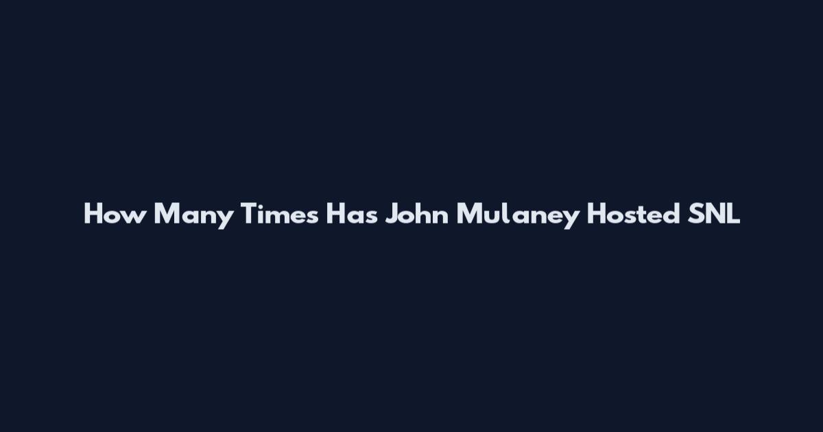 How Many Times Has John Mulaney Hosted SNL