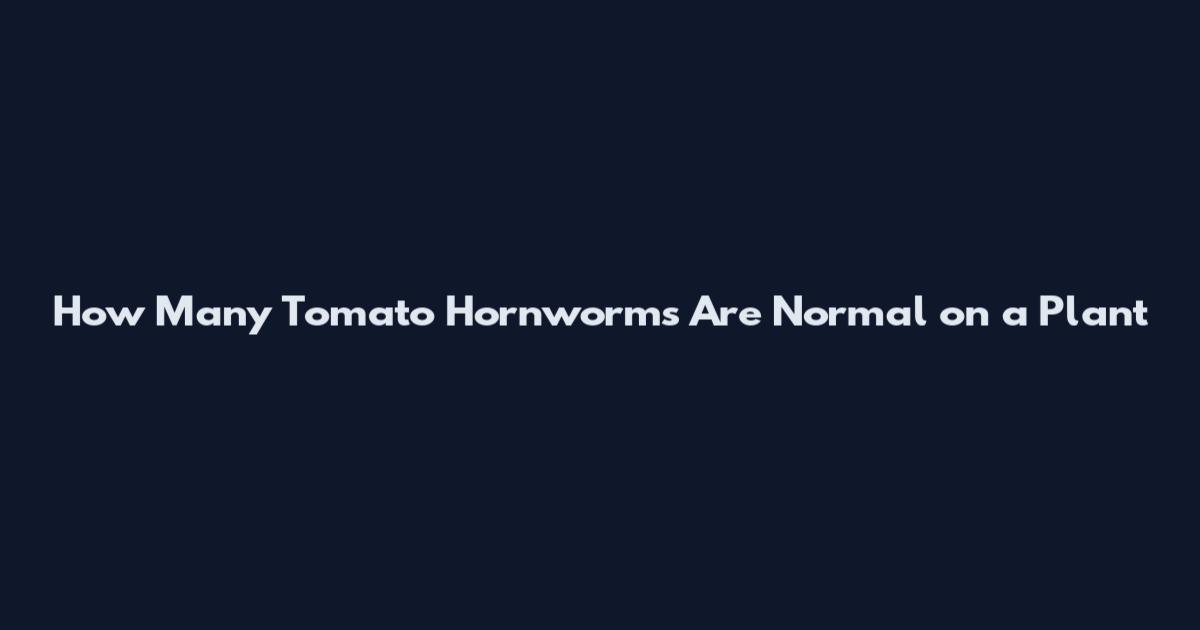 How Many Tomato Hornworms Are Normal on a Plant