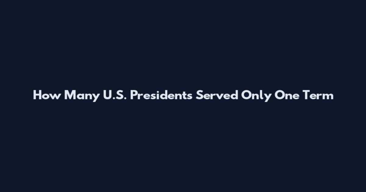 How Many U.S. Presidents Served Only One Term