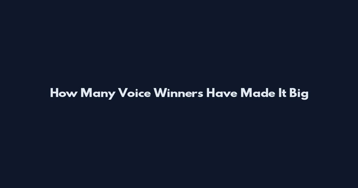 How Many Voice Winners Have Made It Big