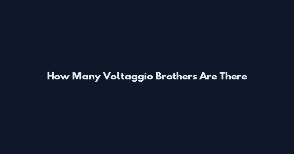 How Many Voltaggio Brothers Are There