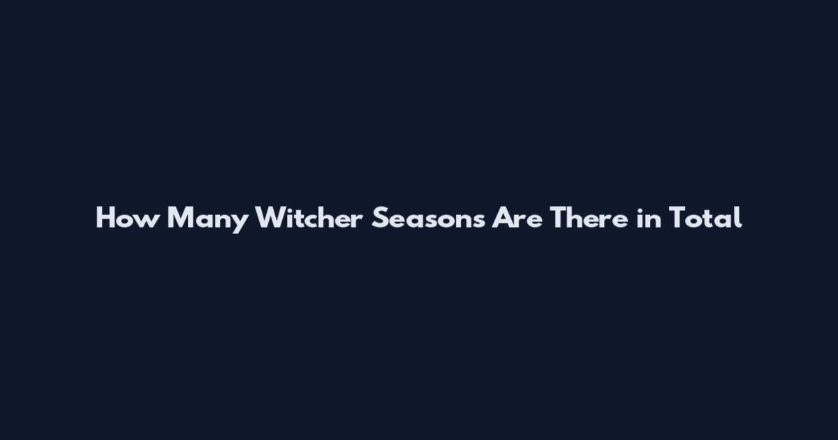 How Many Witcher Seasons Are There in Total