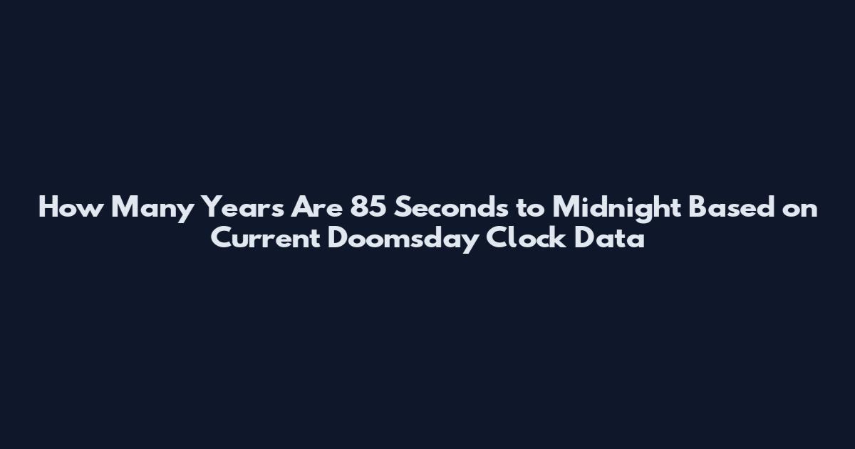 How Many Years Are 85 Seconds to Midnight Based on Current Doomsday Clock Data