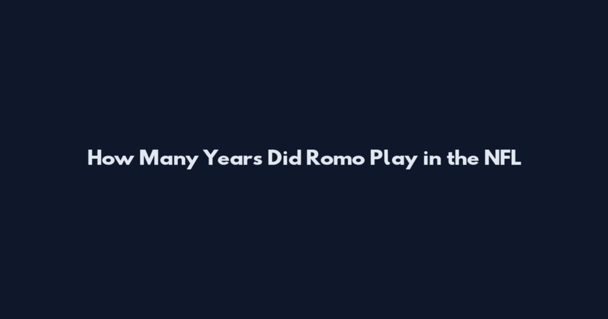How Many Years Did Romo Play in the NFL