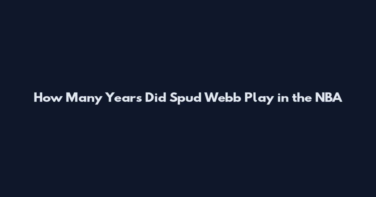 How Many Years Did Spud Webb Play in the NBA
