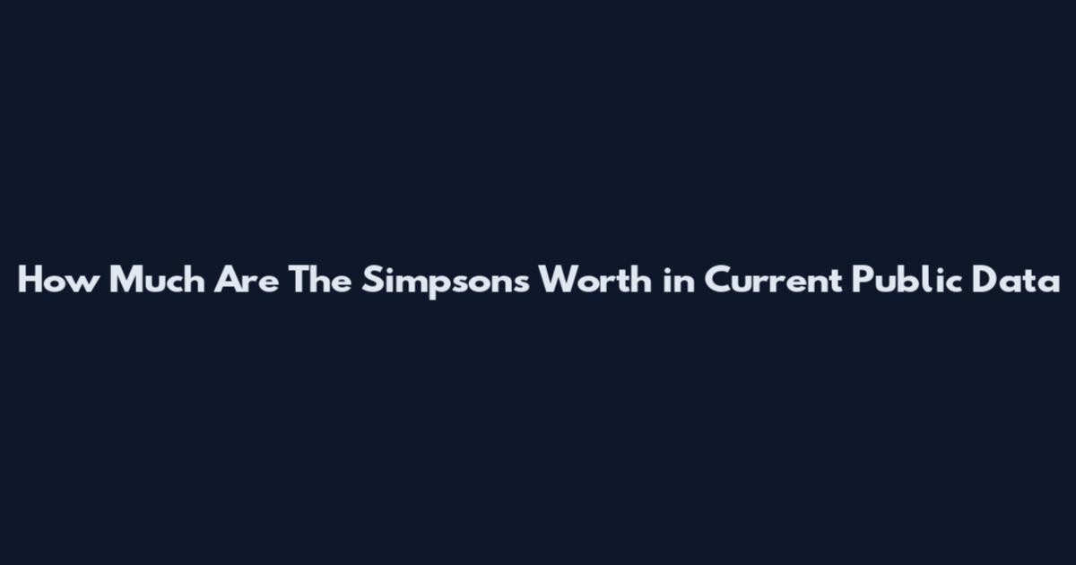 How Much Are The Simpsons Worth in Current Public Data