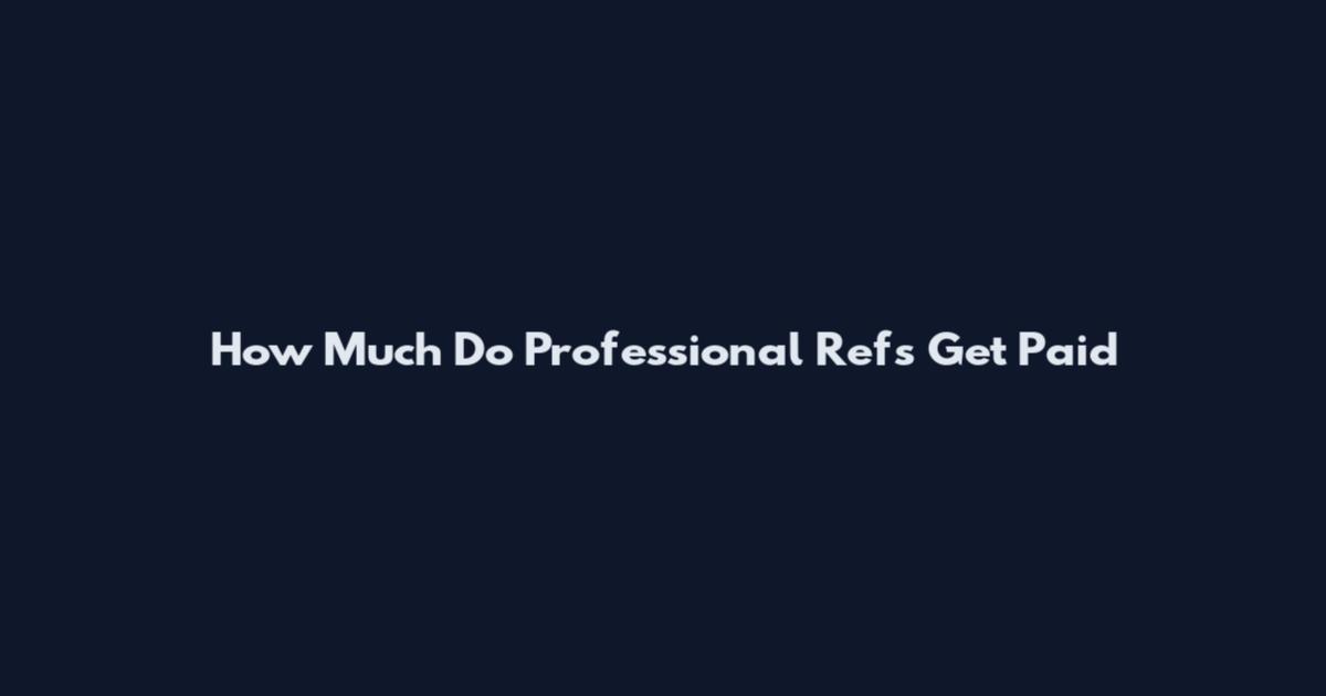How Much Do Professional Refs Get Paid
