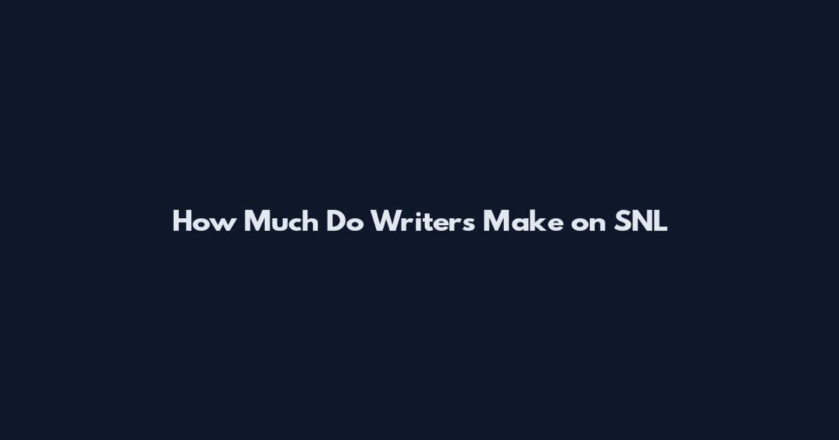 How Much Do Writers Make on SNL