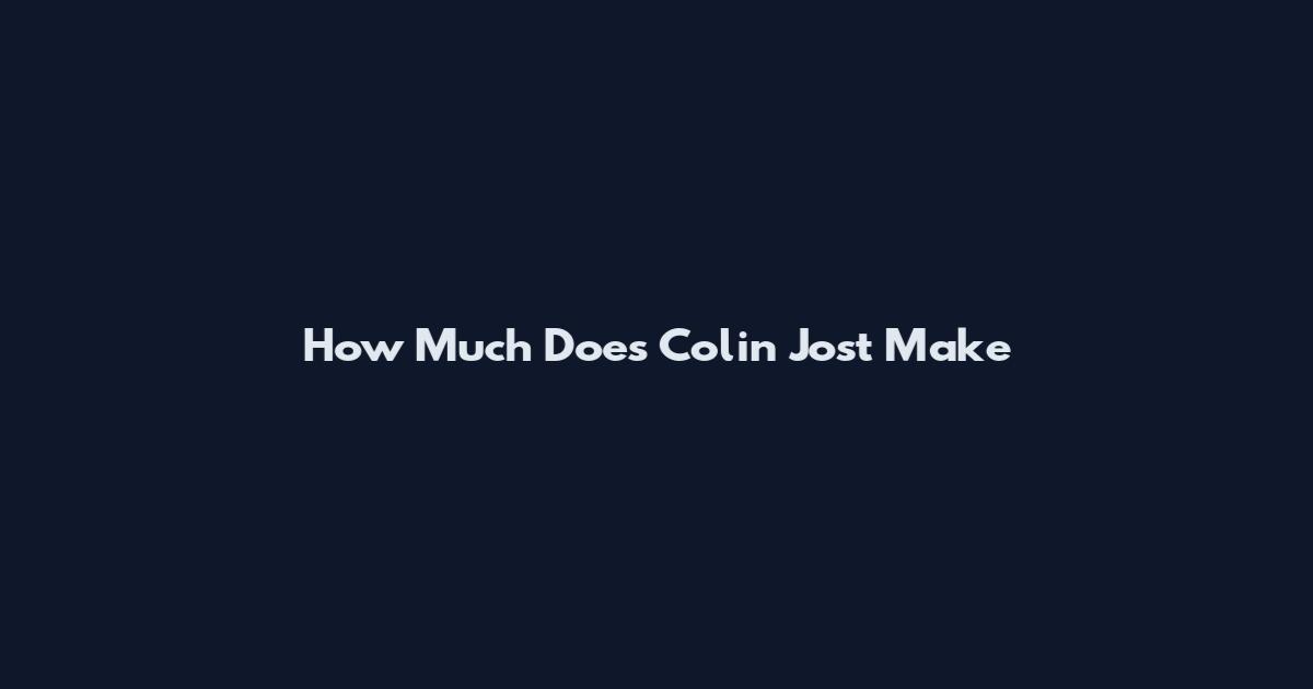 How Much Does Colin Jost Make