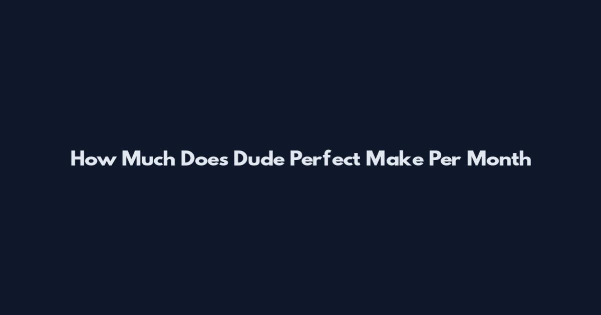 How Much Does Dude Perfect Make Per Month