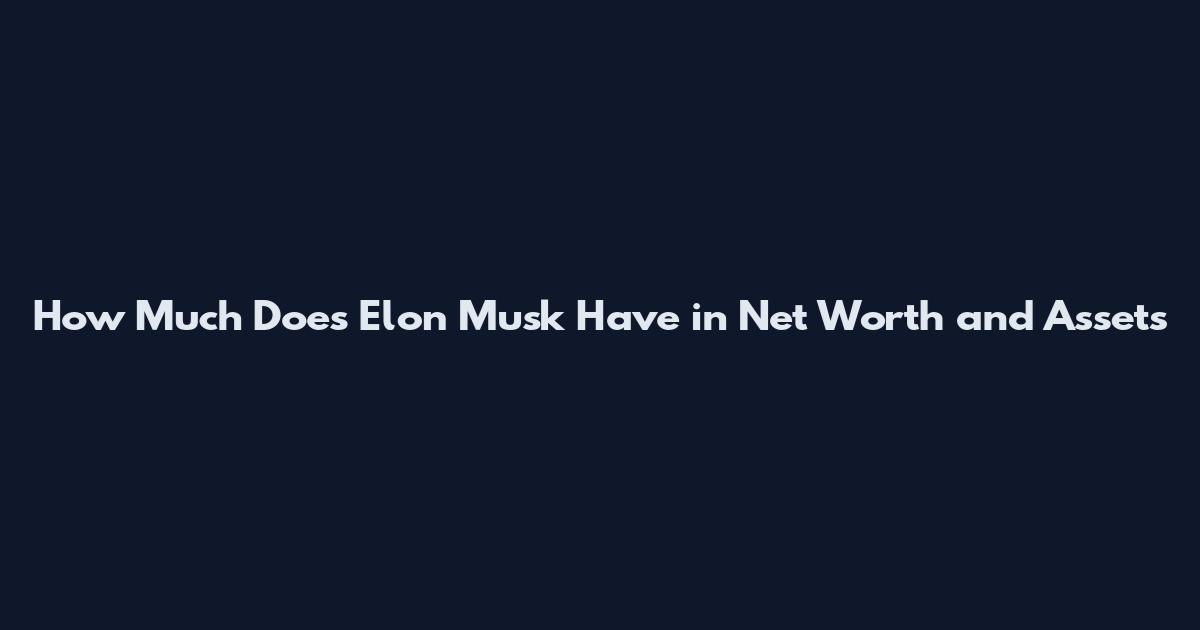 How Much Does Elon Musk Have in Net Worth and Assets