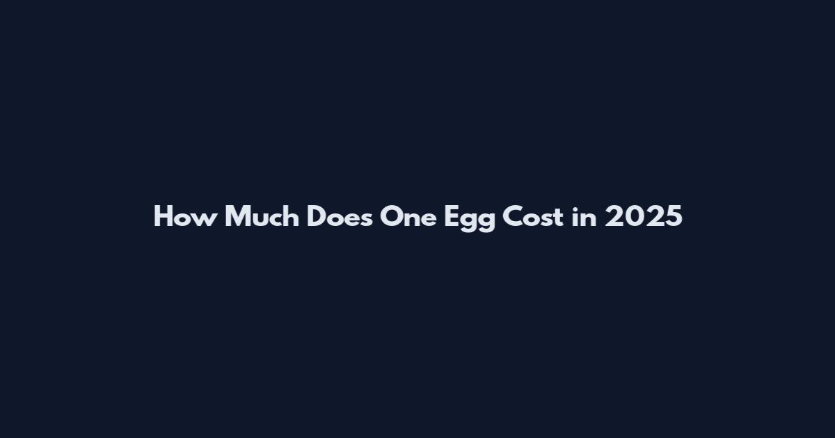 How Much Does One Egg Cost in 2025
