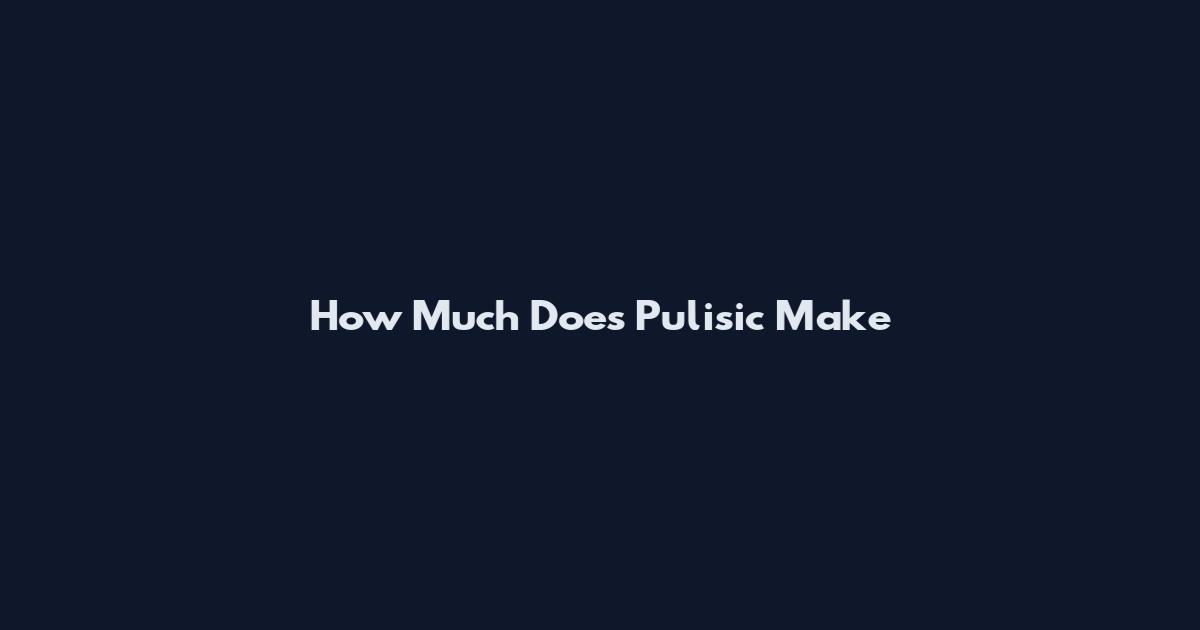 How Much Does Pulisic Make