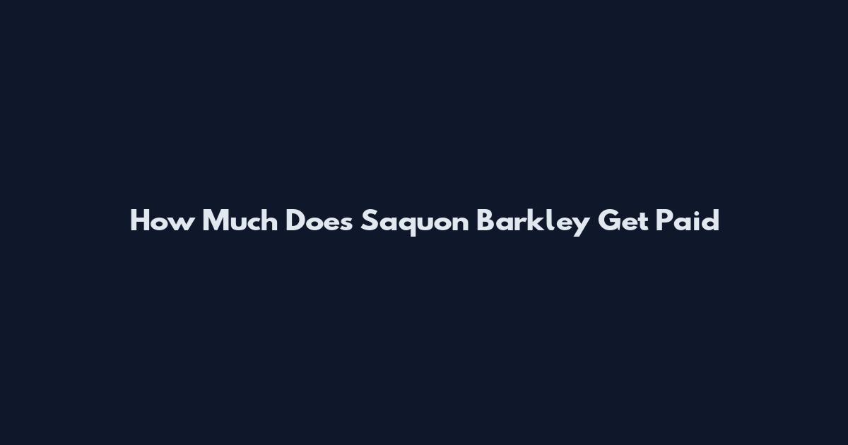 How Much Does Saquon Barkley Get Paid