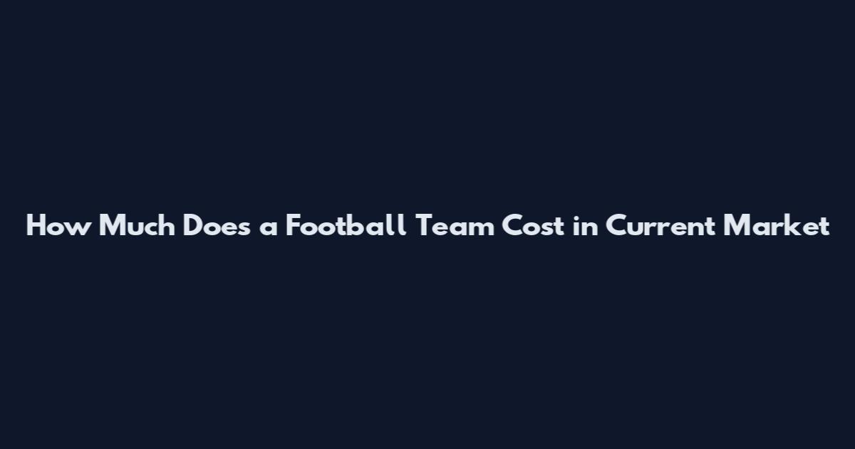 How Much Does a Football Team Cost in Current Market