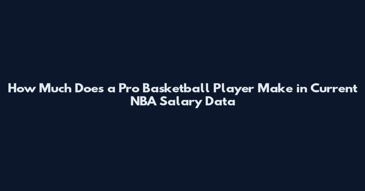 How Much Does a Pro Basketball Player Make in Current NBA Salary Data