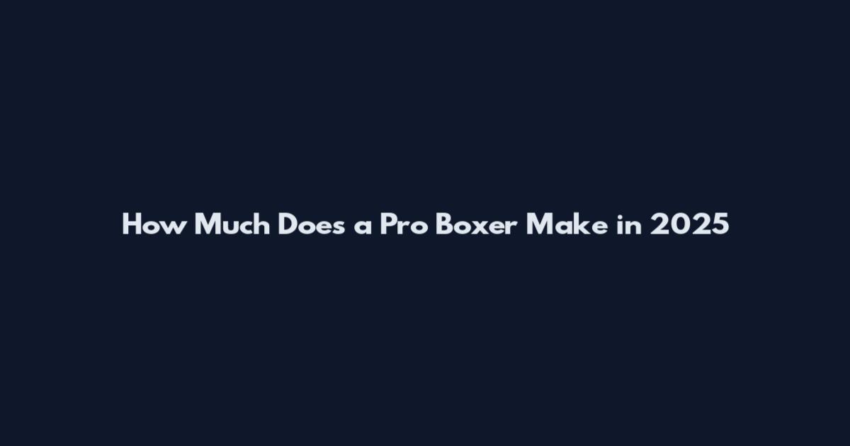 How Much Does a Pro Boxer Make in 2025