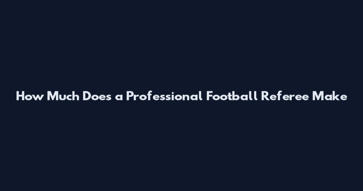 How Much Does a Professional Football Referee Make