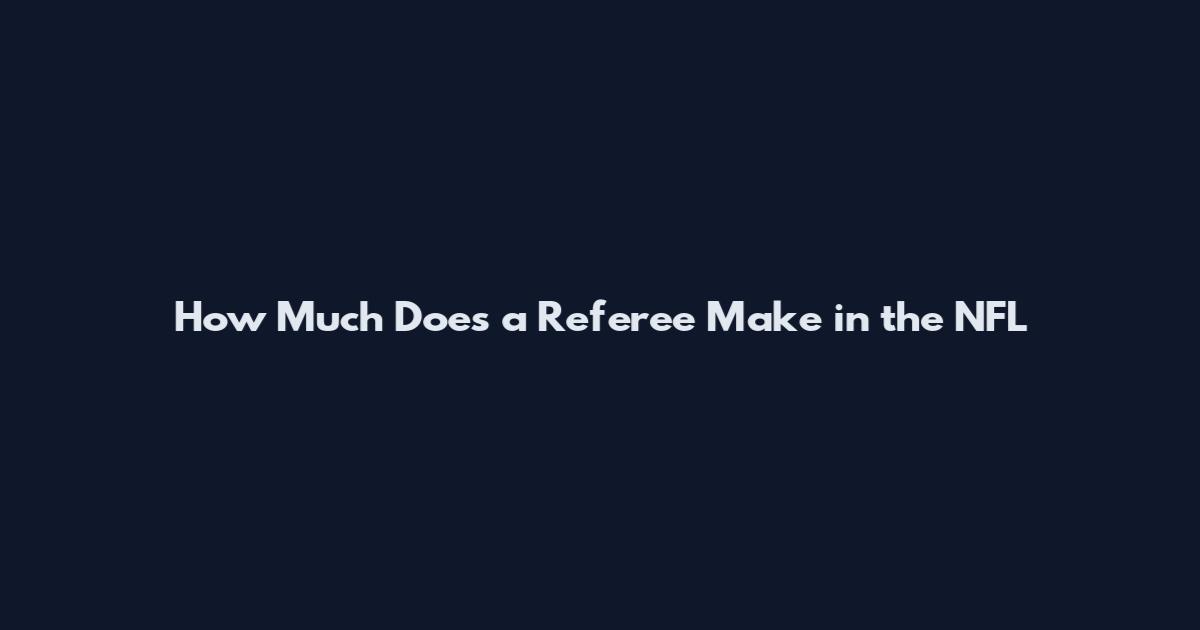 How Much Does a Referee Make in the NFL