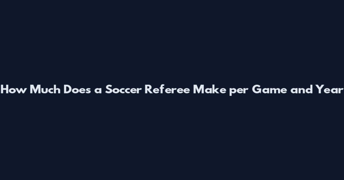 How Much Does a Soccer Referee Make per Game and Year