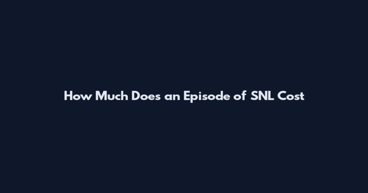 How Much Does an Episode of SNL Cost