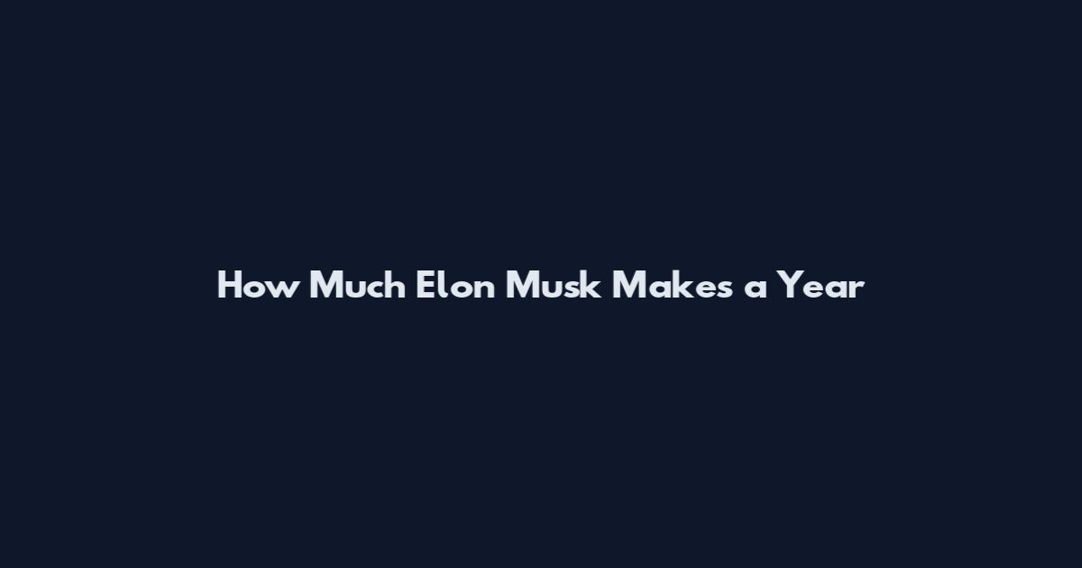 How Much Elon Musk Makes a Year