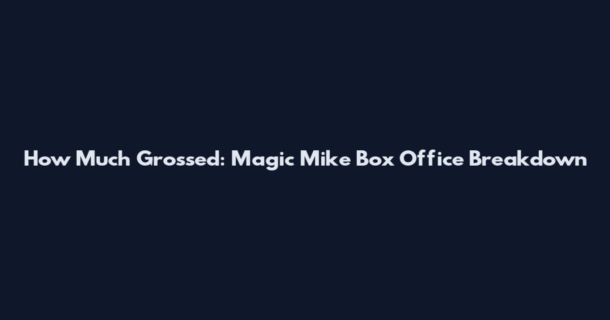 How Much Grossed: Magic Mike Box Office Breakdown