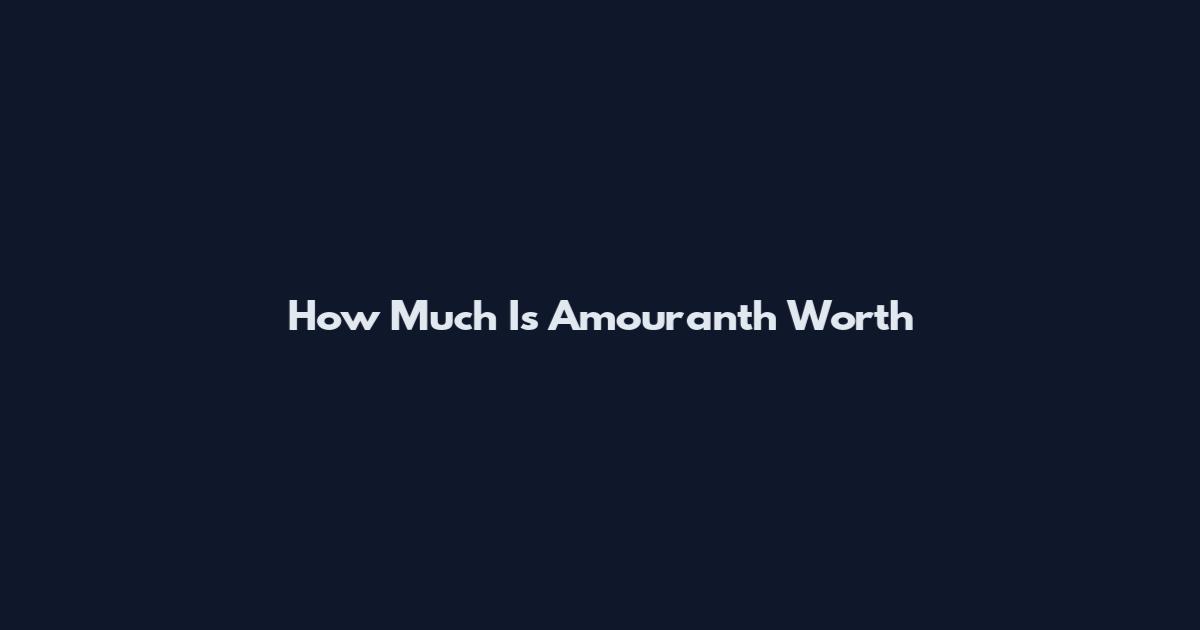 How Much Is Amouranth Worth