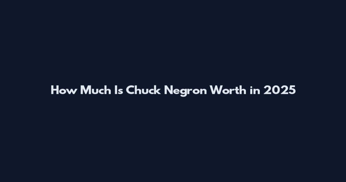 How Much Is Chuck Negron Worth in 2025