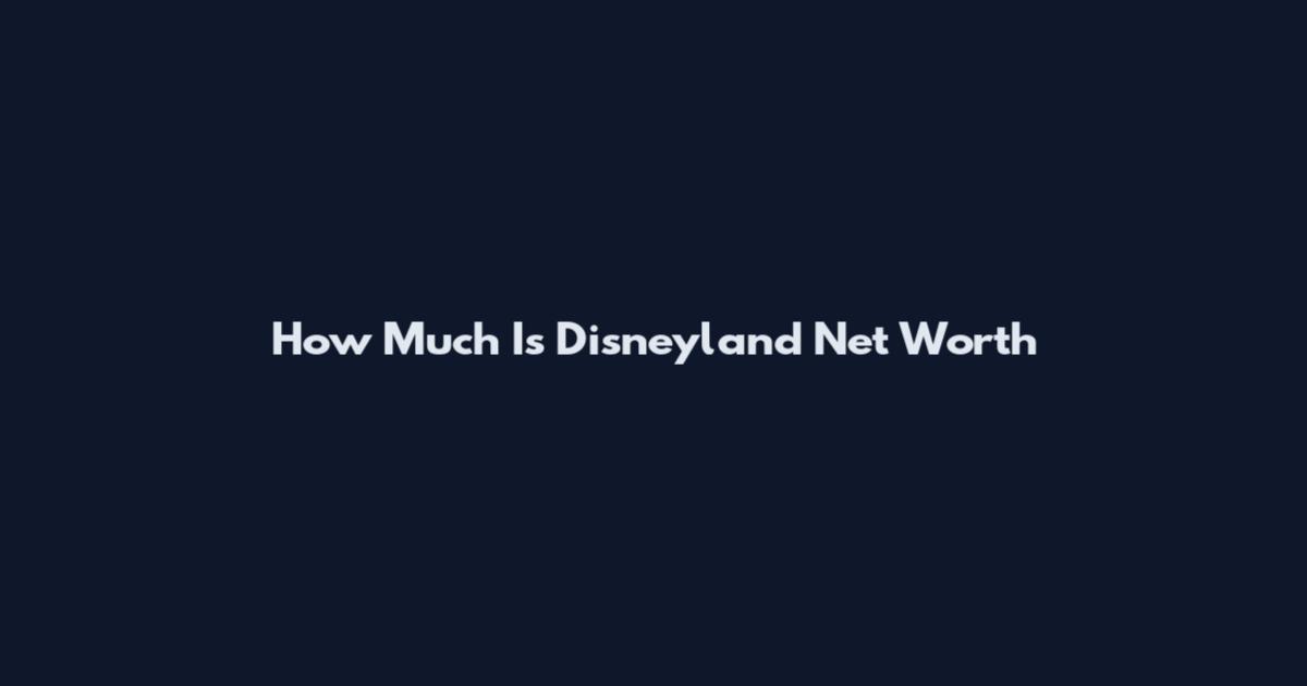 How Much Is Disneyland Net Worth